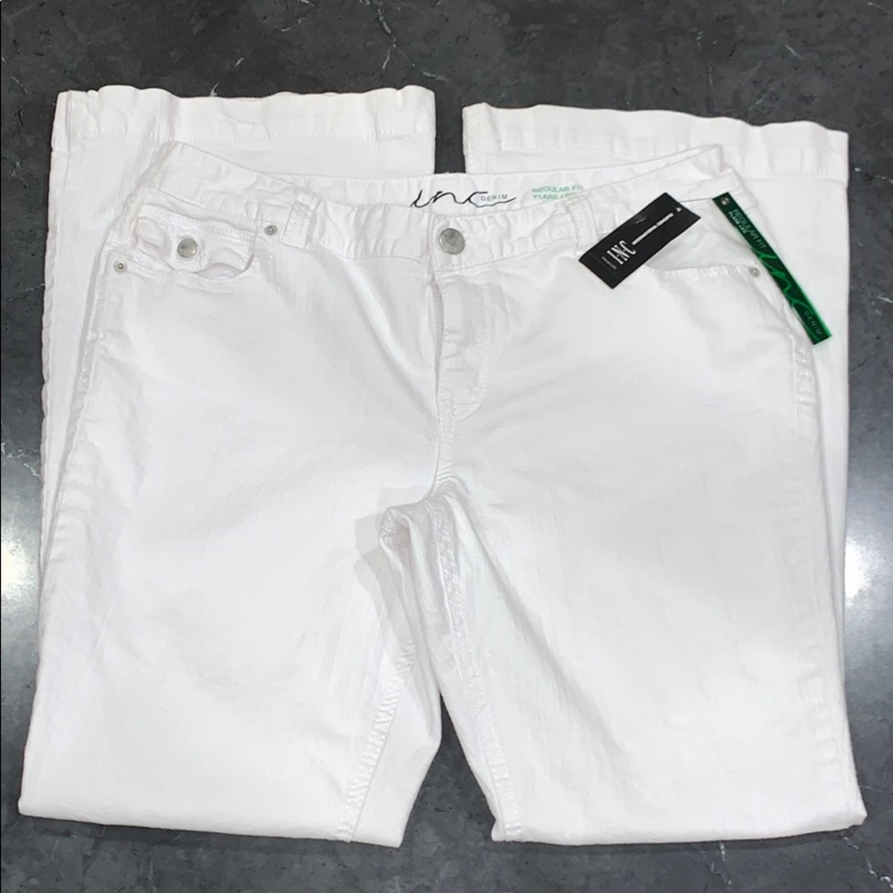 INC White Flare Leg